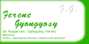 ferenc gyongyosy business card
