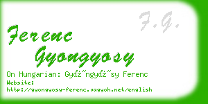 ferenc gyongyosy business card